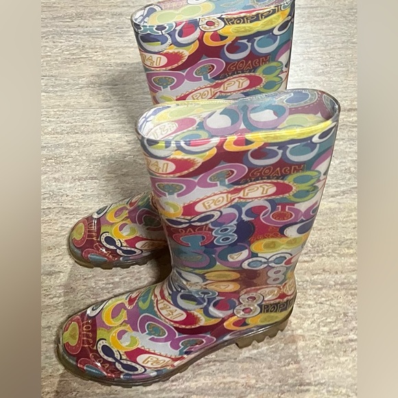 Coach Poppy Pixy multicolored tall rain boots - Picture 3 of 14